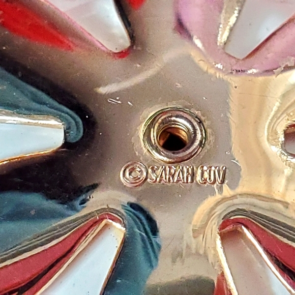 Sarah Coventry Vintage Flower Brooch Gold&White - Picture 4 of 8